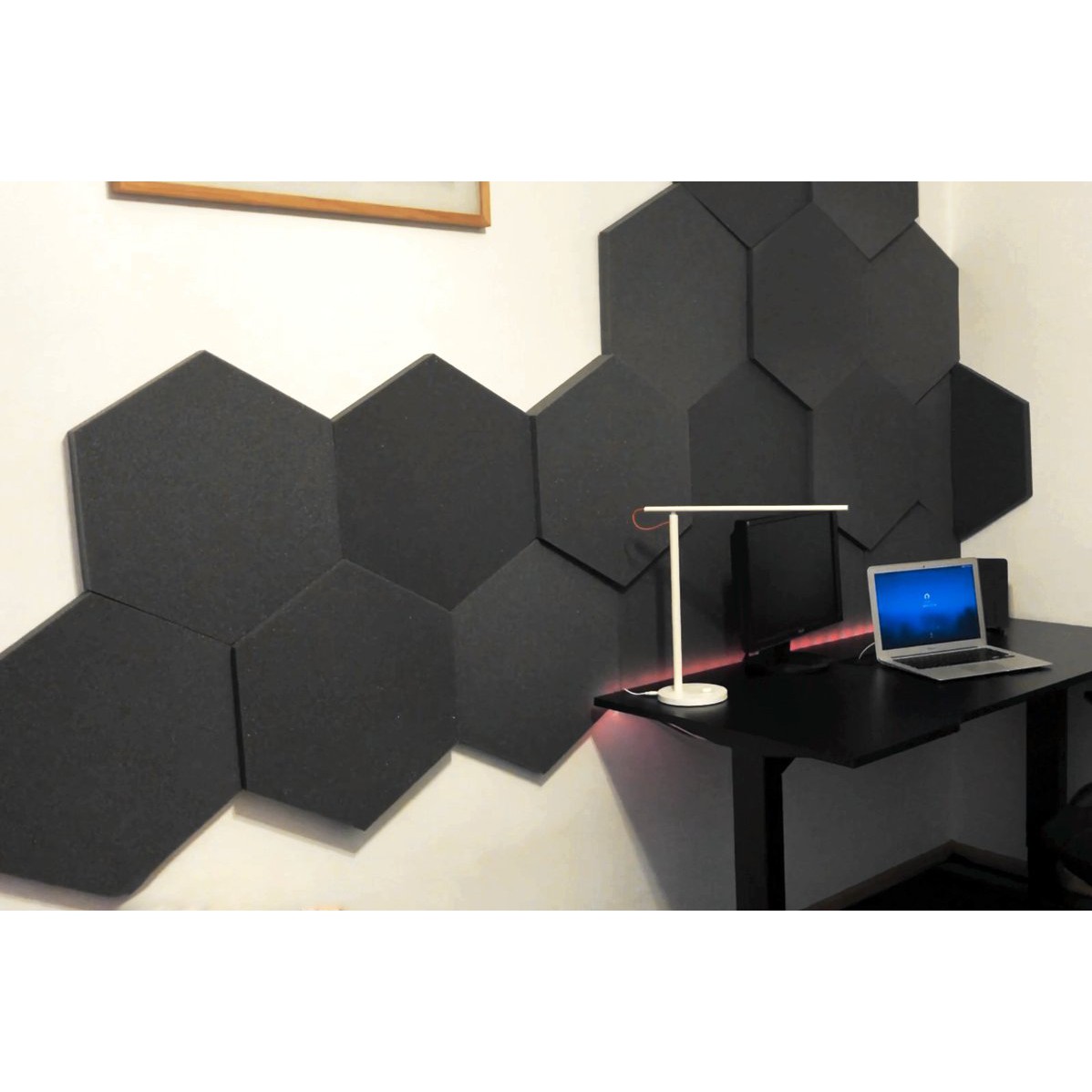 Akustický panel Hexagon zelená 50x50cmx3cm samozhášavá nehorľavá pena megamix