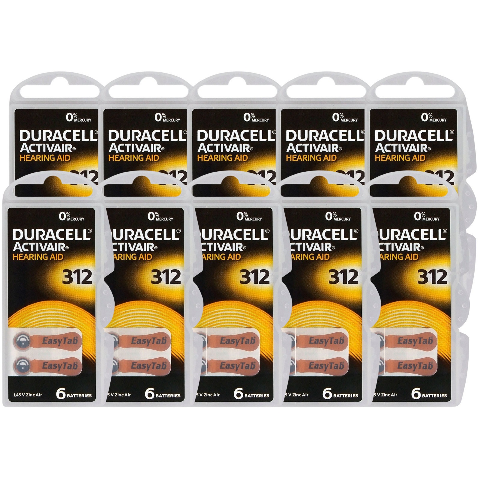 batérie do načúvacieho prístroja 60ks Duracell DA312/6C megamix.sk