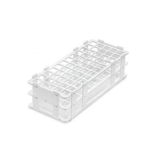 Skladací stojan na skúmavky z PP, 24 miest (3×8), priemer 25 mm, biely, 246×106×68 mm