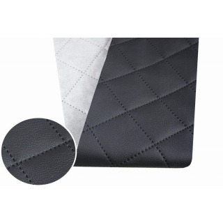 Tkanina poťahová eko-koža prešívaná grafitová 140 cm 0,5 mb