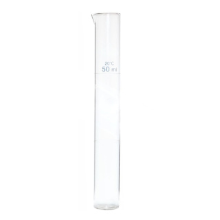 Nesslerov valec s výlevkou, 50 ml, modrá stupnica 25/50 ml, trieda A, tolerancia 0,4 ml