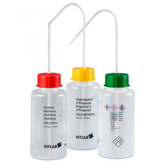 Tryska s potlačou Acetonitrile, 500 ml, široké hrdlo GL45 – PE-LD