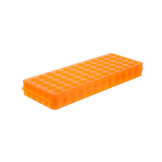 Dvojstranný stojan na skúmavky Eppendorf, 60 miest, 0,5–2,0 ml, oranžový – PP, autoklávovateľný
