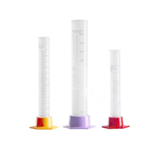 Odmerný valec z PP s modrou stupnicou a odnímateľnou základňou – 25 ml