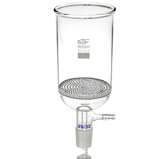 Sklenený Buchnerov lievik, 30 ml, brúsený spoj 14/23, s nátrubkom