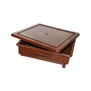 Laboratórna tácka z PP oranžová – 225 × 225 × 50 mm