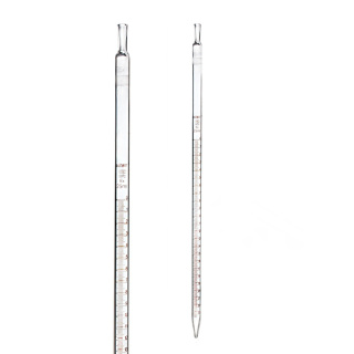 Pipeta viacrozmerová, 25 ml, trieda B, hnedá stupnica, "0" na vrchu