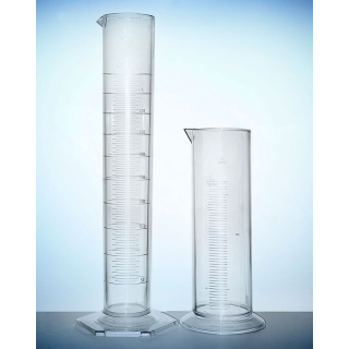 Odmerný valec SAN, trieda B, s vyrazenou stupnicou, vysoký – 50 ml