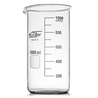 Vysoká kadička s výlevkou, 800 ml, borosilikátové sklo (BORO 3.3), výška 175 mm, priemer 90 mm, ISO 3819, DIN 12331