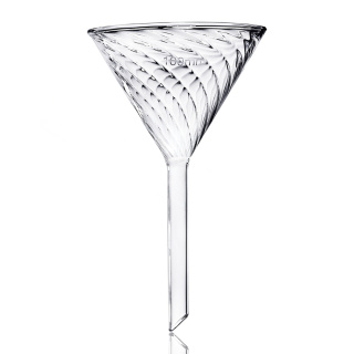 Laboratórny sklenený lievik s drážkami na rýchlu filtráciu, priemer 100 mm – BORO 3.3