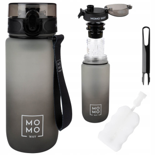 Fľaša na vodu športová s rukoväťou MomoWay sivá 600ml