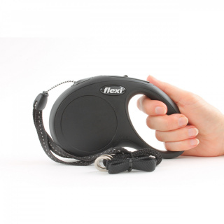 Flexi vodítko pre psa čierne 5m do 12kg