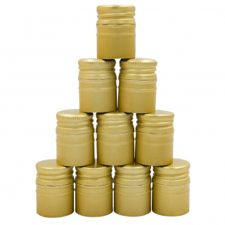 Hliníkový skrutkovací uzáver 33/44 mm 50ks zlatý dlhý