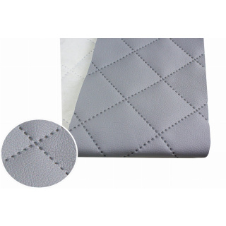 Tkanina poťahová eko-koža prešívaná svetlosivá 140 cm 0,5 mb