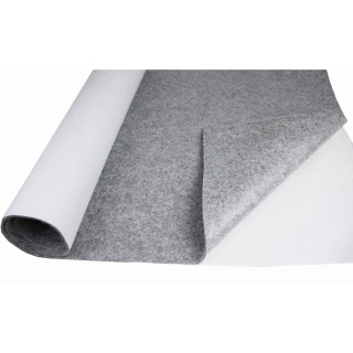 Šedá mäkká filcová netkaná textília s lepidlom 3mm 150x50cm 400g/m²