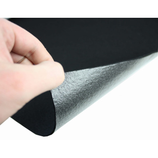 Čierna mäkká filcová netkaná textília s lepidlom 3mm 50x150cm 400g/m²