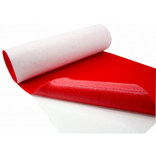 Červená mäkká filcová netkaná textília s lepidlom 3mm 150x50cm 400g/m²