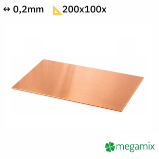 Medený plech 200x100x0,2 mm