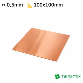 Medený plech 100x100x0,5 mm