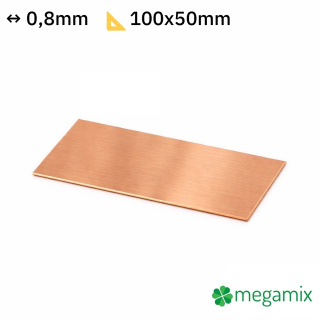 Medený plech 100x50x0,8 mm