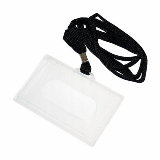 Kryt na plastové karty vizitky menovky na šnúrke 9x6cm