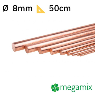 Medená tyč Φ8mm 50cm