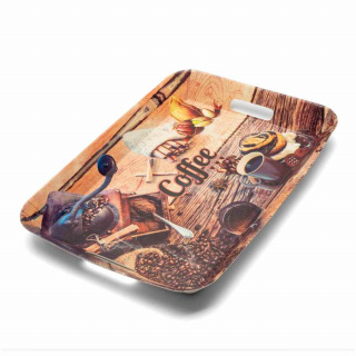 Obdĺžnikový servírovací podnos z plastu Coffee 37x25x3,7cm