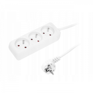 Predlžovačka 3x zásuvka 3m biely predlžovací napájací kábel