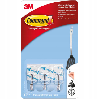 Priehľadné háčiky 3ks a 4ks montážne prúžky