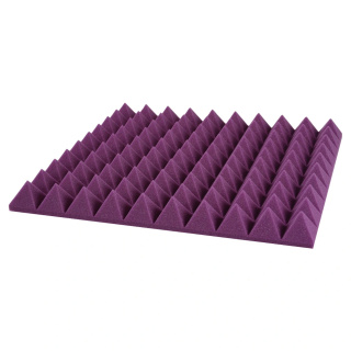 Akustický panel fialový PYRAMÍDA 50x50 cm hrúbka 5cm