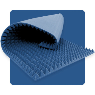 Akustický panel pena Pyramída 200×100 cm 5 cm modrý