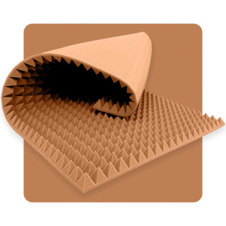 Akustický panel pena Pyramída 200×100 cm 7 cm hnedý