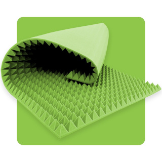 Akustický panel pena Pyramída 200×100 cm 6 cm svetlozelený