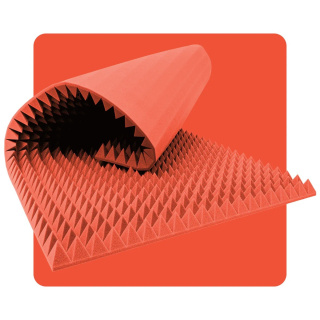 Akustický panel pena Pyramída 200×100 cm 7 cm melónový