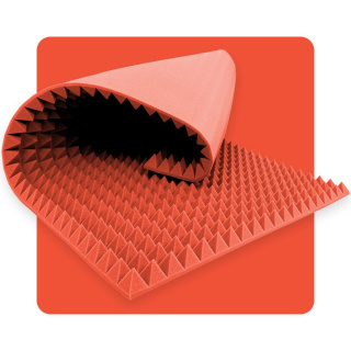 Akustický panel pena Pyramída 200×100 cm 5 cm melónový