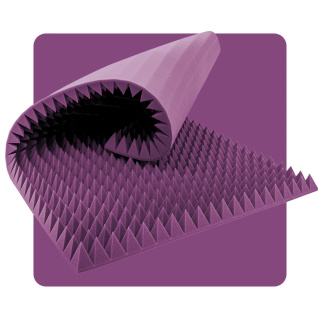 Akustický panel pena Pyramída 200×100 cm 8 cm fialový