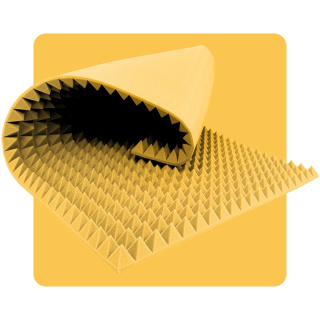 Akustický panel pena Pyramída 200×100 cm 8 cm žltý