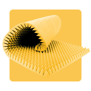 Akustický panel pena Pyramída 200×100 cm 7 cm žltý