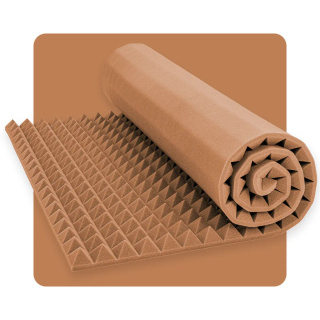 Akustický panel pena Pyramída 200×100 cm 4 cm hnedý