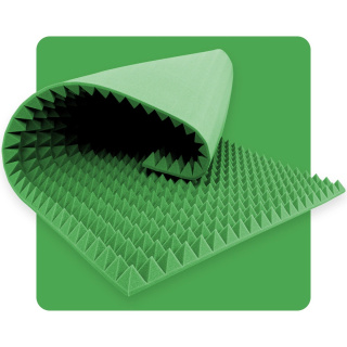 Akustický panel pena Pyramída 200×100 cm 4 cm tmavozelený