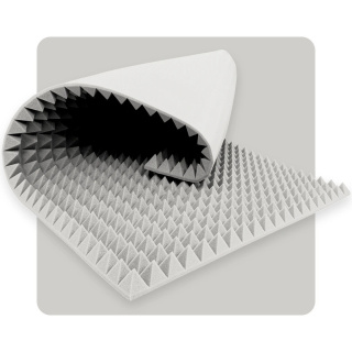 Akustický panel pena Pyramída 200×100 cm 6 cm svetlosivý