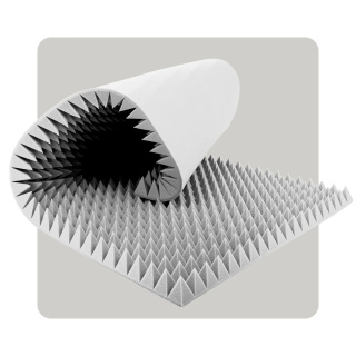 Akustický panel pena Pyramída 200×100 cm 7 cm svetlosivý