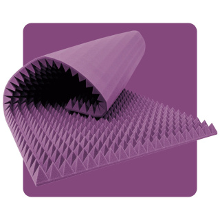 Akustický panel pena Pyramída 200×100 cm 4 cm fialový