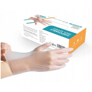 Rukavice 100 ks vinylové bezpúdrové veľkosť M