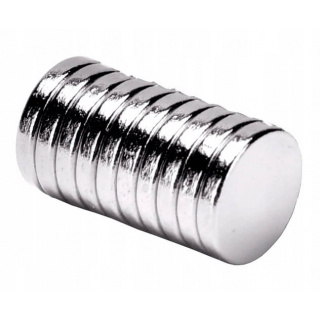 Silný neodymový magnet cylindrický 10x1mm 10ks