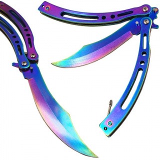 Skladací nôž motýľ butterfly oceľový 23x3,5cm CS:GO