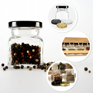 Sklenená nádoba dóza 120ml 7cm s viečkom