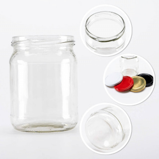 Sklenená nádoba dóza 520ml 11cm s viečkom