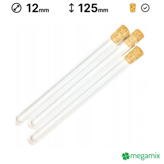 Sklenené skúmavky 125mm priemer 12mm 10ks