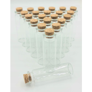 Sklenené skúmavky s korkom 70mm priemer 22mm 10ks